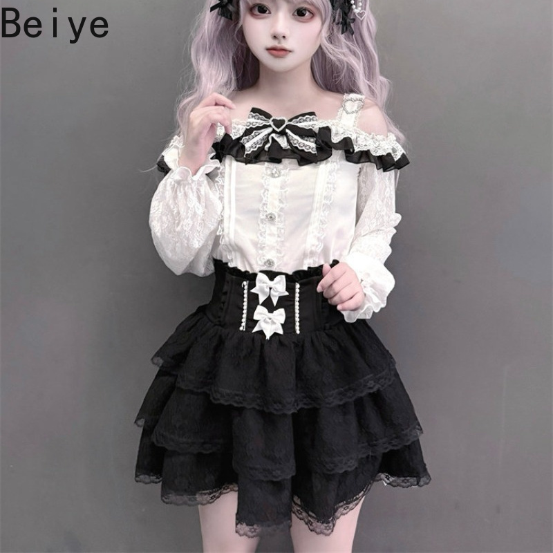 Blouse Off Shoulder - Sweet Off Shoulder Lolita 2 Piece