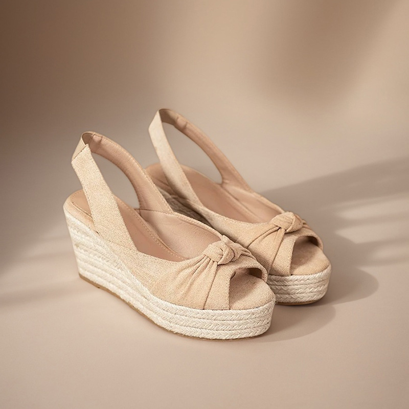 LIHUAMAO beige espadrille peep - Wedge Espadrille Women recension och pris