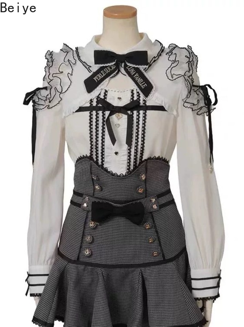 Lace Ruffle Sweet Lolita Blous - Blouse Off Shoulder recension och pris