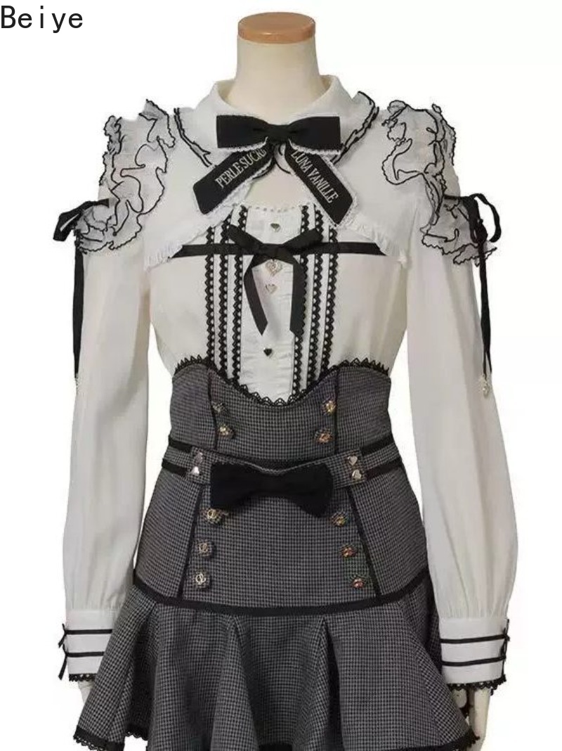 Lace Ruffle Sweet Lolita Blous - Blouse Off Shoulder recension och pris