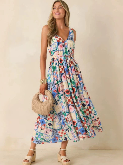 Summer 2026 Large Size Floral  - Linen Dress Wrap recension och pris