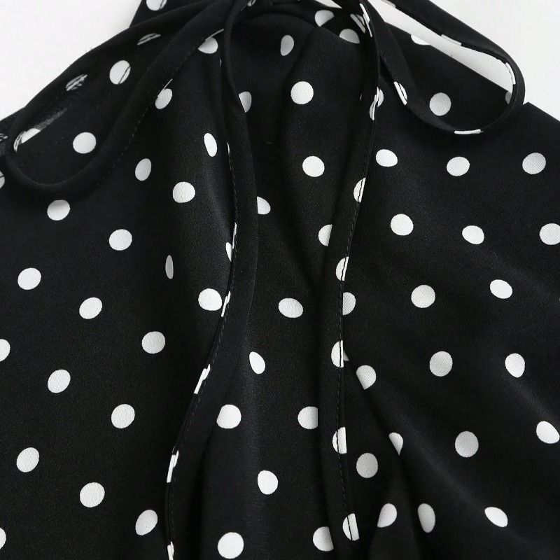 Women French Retro Polka Dot O - Blouse Off Shoulder recension och pris